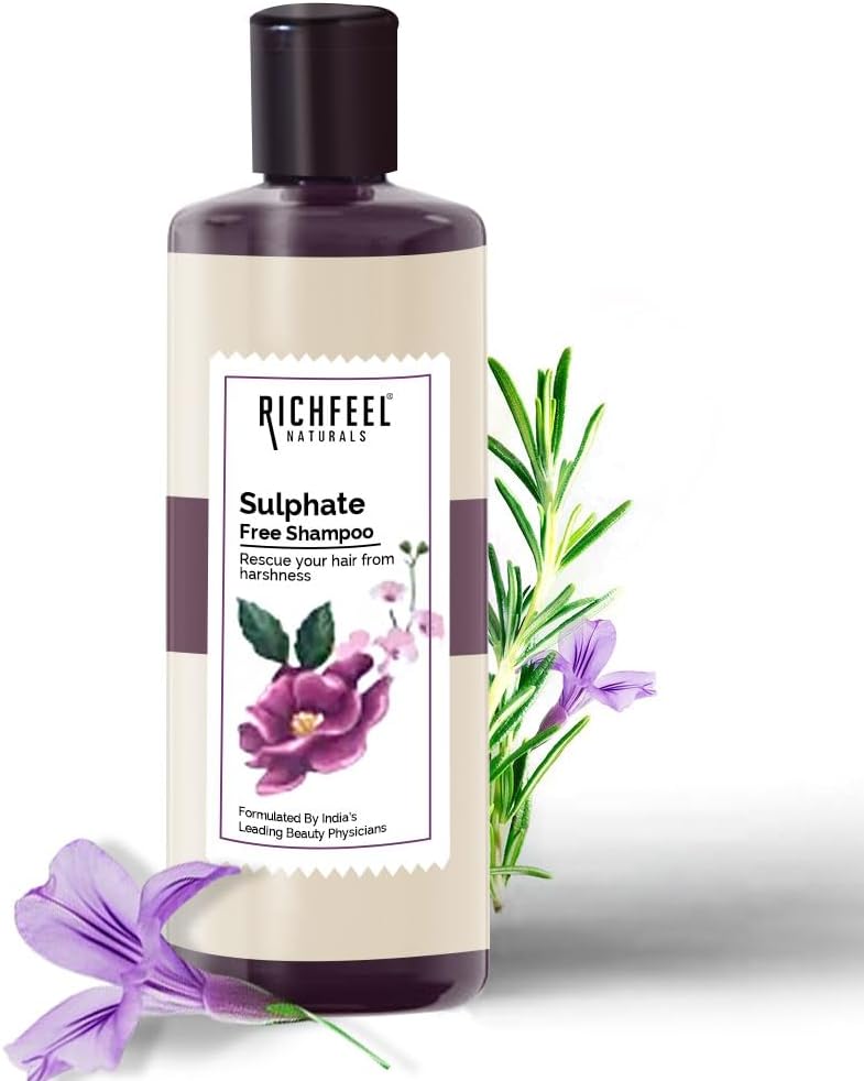 Richfeel Mild Sulphate Free Shampoo (Tea Tree Oil) For Dry Frizzy Hair, Men and Women | 220 ml