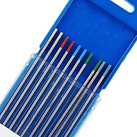 TEN-HIGH WIG Wolfram Elektrode Mischverpackung 1,6 x 175 mm Wolframnadeln für WIG Schweißen, ingesamt 10 Stück