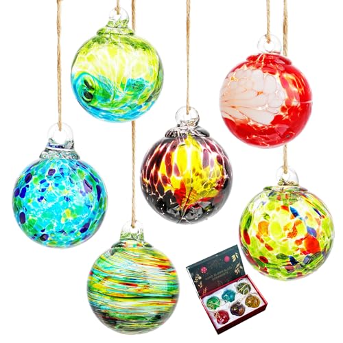 6pcs Hand-Blown Glass Gazing Balls