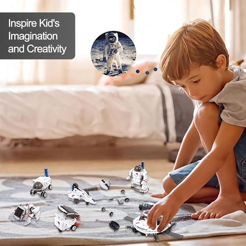 6-in-1 solar robot building kit for boys aged 8-13 educational robotic toys for kids science kits stem toys birthday gifts for 8 9 10 11 12 years old boys girls teens
