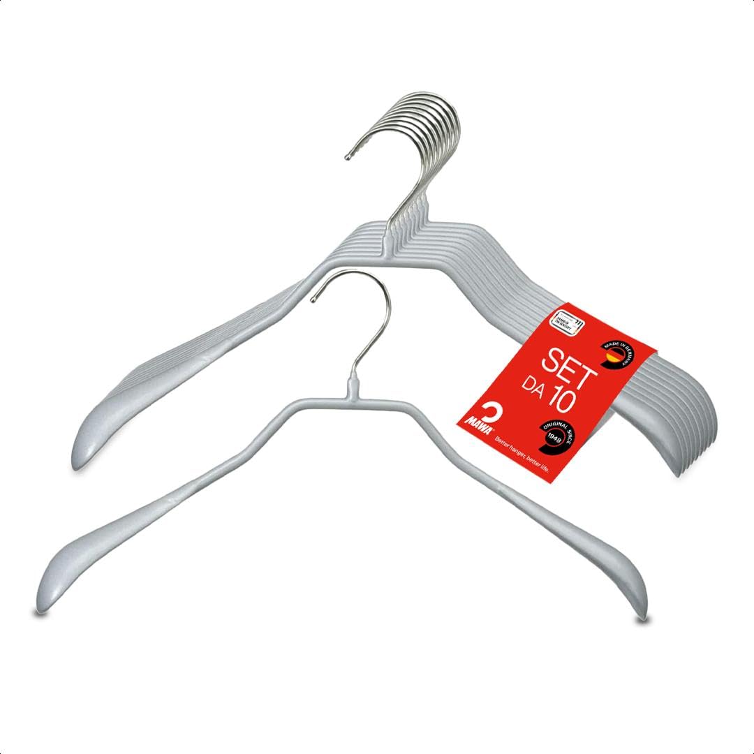 MAWA Grucce Appendiabiti Ergonomiche In Metallo, Set Di 10, Ideali Per