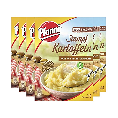 Pfanni Stampf Kartoffeln fast wie selbst gemacht für ein leckeres Kartoffelgericht mit 100% deutschen Kartoffeln 6x 183 g