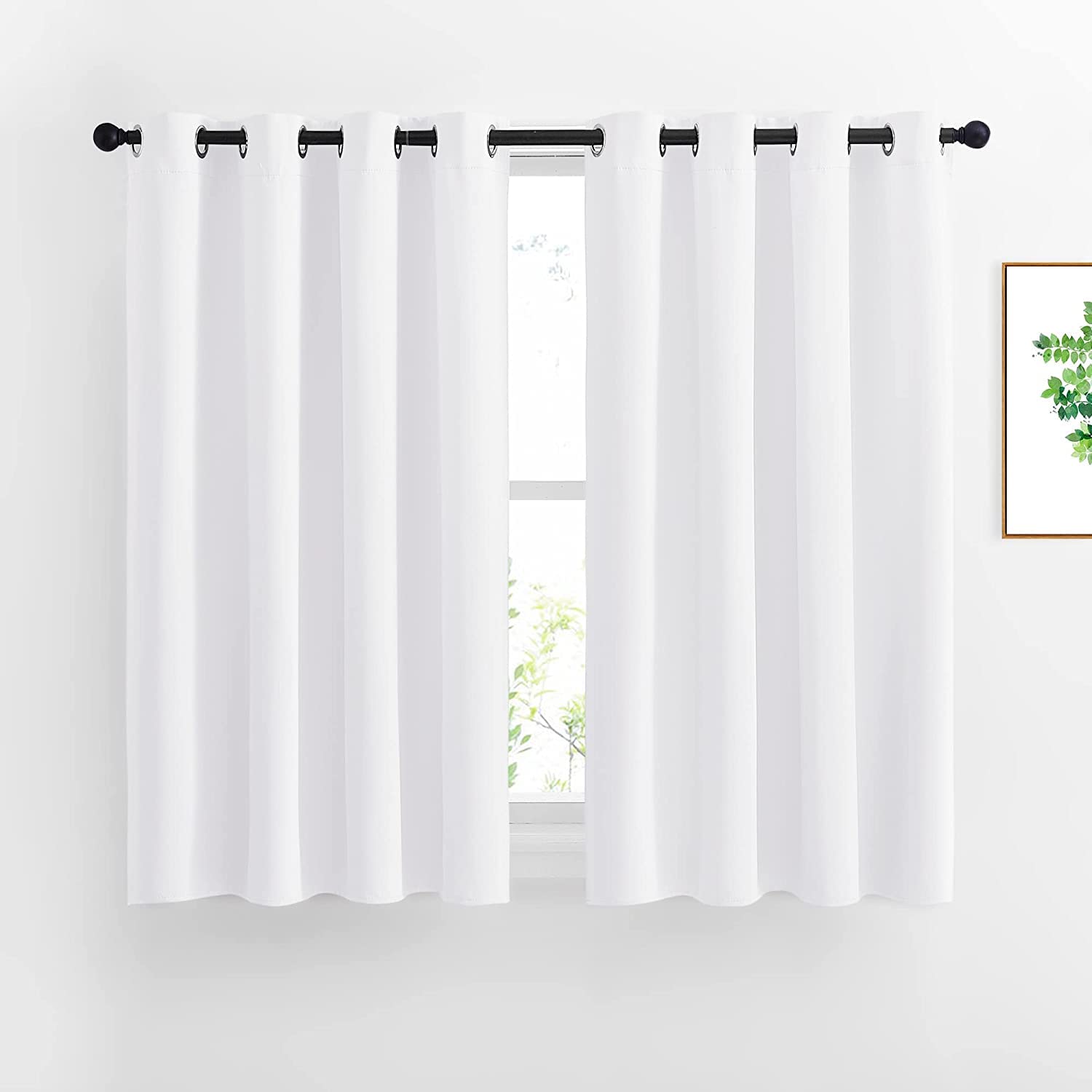 FRESH FROM LOOM Blackout Window Curtains 5 Feet Set of 2 | Plain Design | 70% Room Darkening | Thermal Insulated Curtains | Curtain for Living Room Bedroom (White | 5 Feet Long, Set of 2)-image-20
