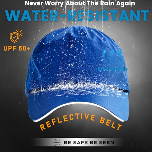 Image of Waterproof Baseball Cap for Men Women, UPF 50+ Breathable Quick-Dry Rain Hat for Running Golf Hiking