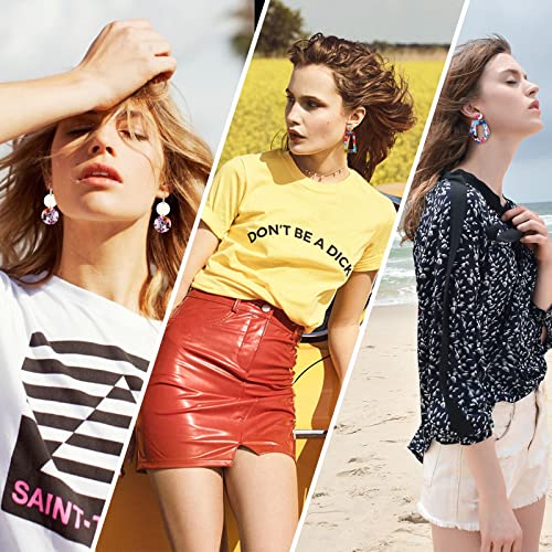 FIFATA 25 Pairs Acrylic Resin Statement Earrings Set for Women Mottled Hoop Fashion Drop Dangle Jewelry Hypoallergenic for Sensitive Ears4