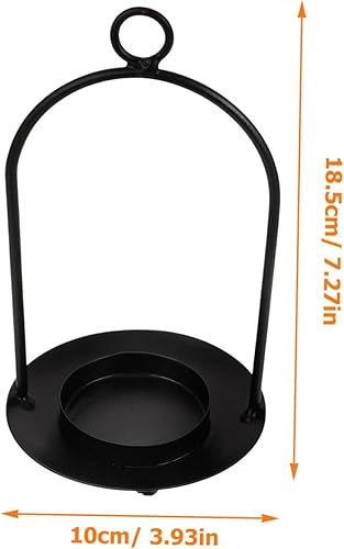Miniatura 9 de GANAZONO Portavelas de hierro forjado portátil, 2 unidades, decoraciones para salas de casa, decoración de acento negro, regalos de casa, placa de