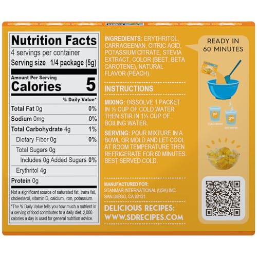 image for Simply Delish Simply Desserts Sugar-Free Peach Jel, 6-Pack – Vegan D