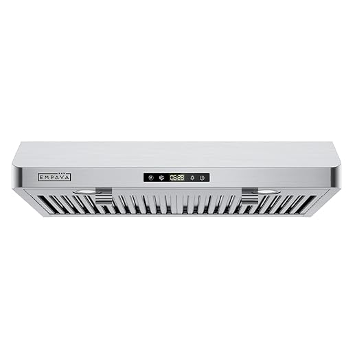 Empava Ductless/Ducted Range Hood Under Cabinet 30 Inch, Touch Control, 300 CFM Plug in, Stainless Steel