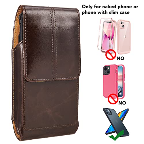 Cell Phone Holster For Iphone 13 Mini, Kiwitatá Vertical Leather Holster Belt Clip Pouch Carrying Holder Case For Iphone 12 Mini Se 2020 #TOP1
