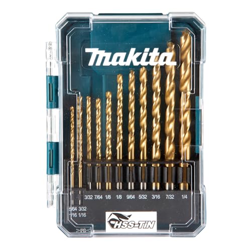 Jogo de Brocas HSS-TIN com 13 Peças 1/16'' - 1/4'' - D-72908 - Makita