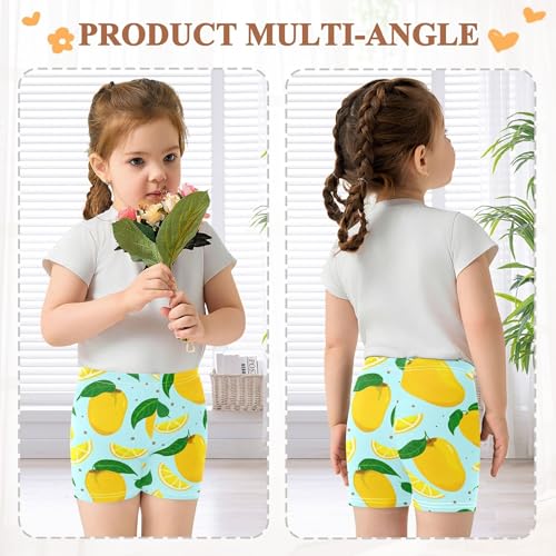 Shorts for Under Skirts Cotton Girls' Biker Shorts Toddler 4t Kids Clothing Yellow Mango Blue4