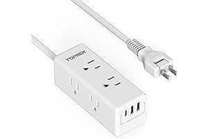 TOPREK 2 Prong to 3 Prong Outlet Adapter