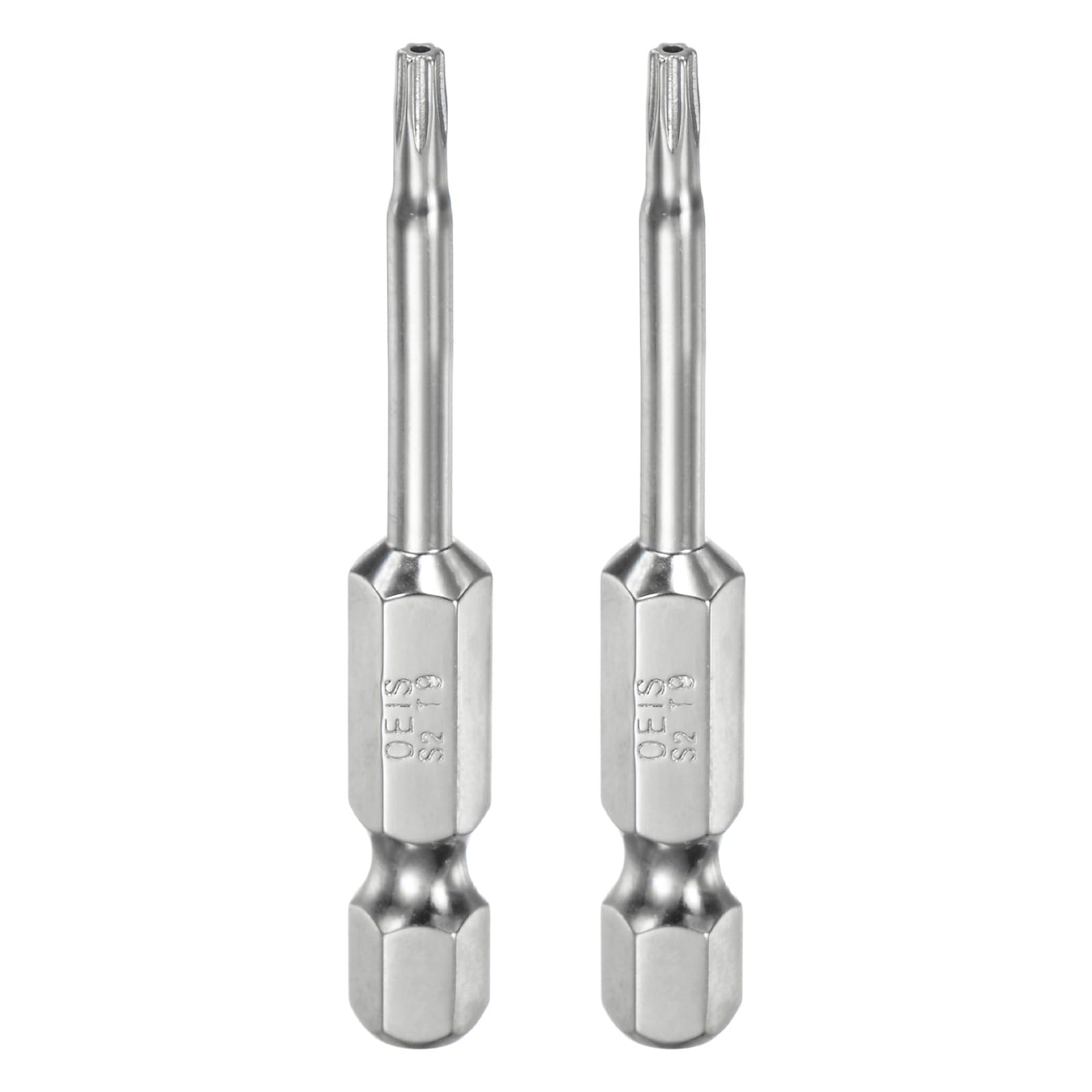 QUARKZMAN 2pz T9 Bit Torx di Sicurezza 1/4" Gambo Esagonale 2" Lungo Acciaio S2 Magnetica Antimanomissione Star Bits Cacciavite Testa Torx con Foro per Rimuovere Viti Fissaggio