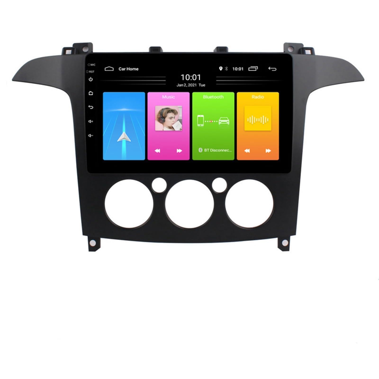 Android 15 Car Radio for Fo-rd S-Max 2007-2015 with Wireless Carplay Android Auto, 9” Touch Screen Car Stereo with Bluetooth Mirror Link GPS Navigation WIFI FM RDS SWC+ Backup Camer(Size:8Core 8+256G)