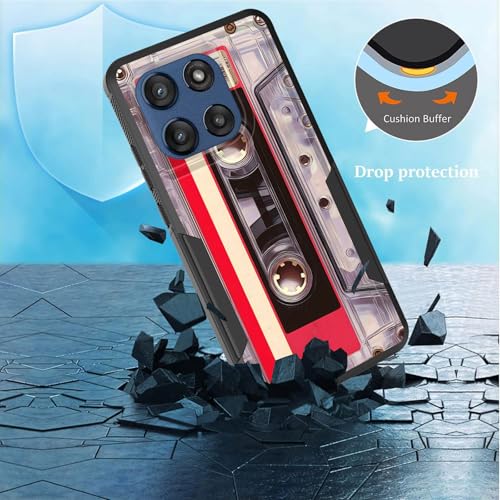 CICPLKSE for Moto Edge 2025 Case,Dual Layer Heavy Duty Hybrid Shockproof Hard PC Soft Silicone TPU Bumper Protective Cover Case for Motorola Moto Edge 2025,Cassette Tape - image 6