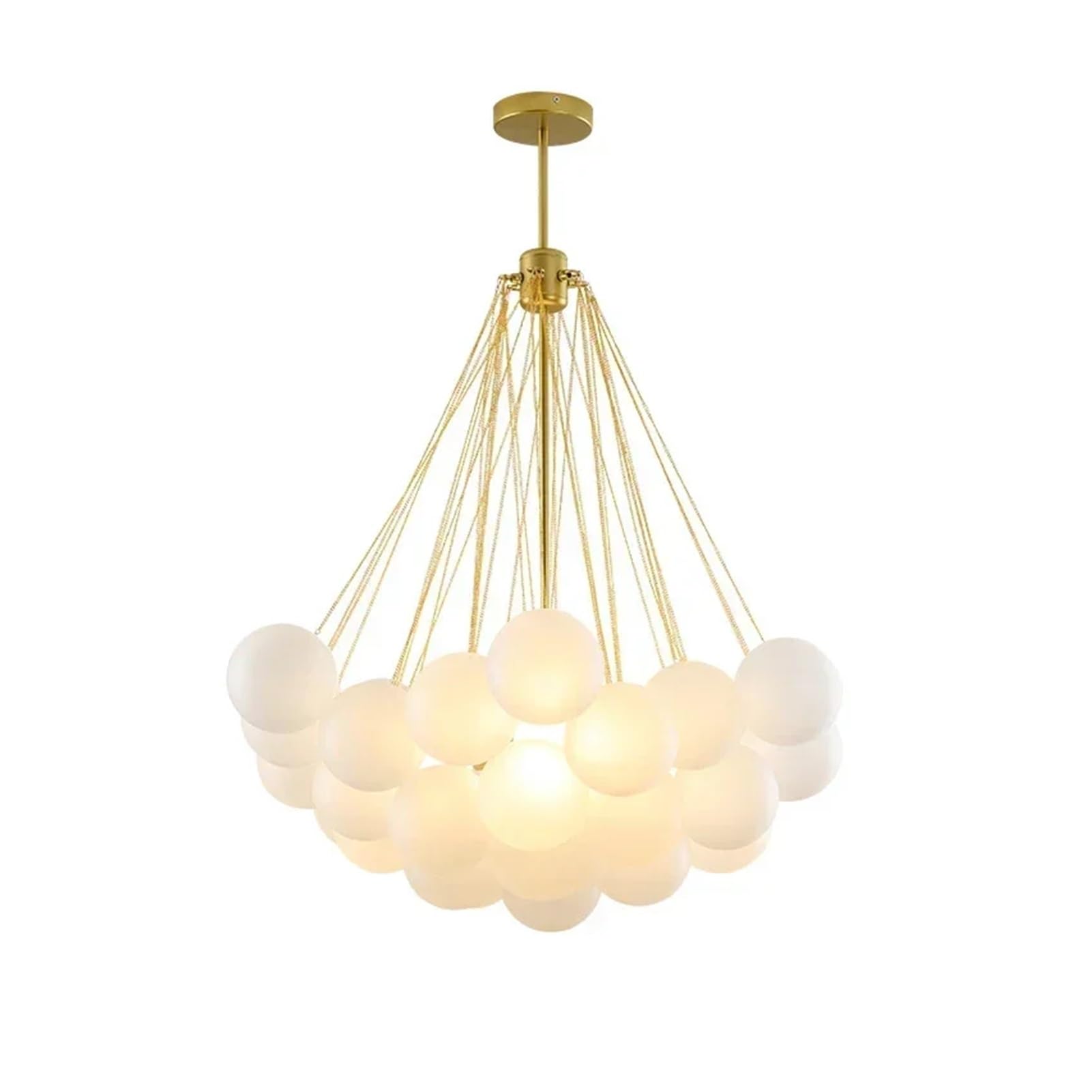 Generico Lampadario a sfera Bubbles, lampadario decorativo con paralume in vetro smerigliato, fai da te for ingresso, camera letto, soggiorno(Chrome 37 glasses,Warm White)