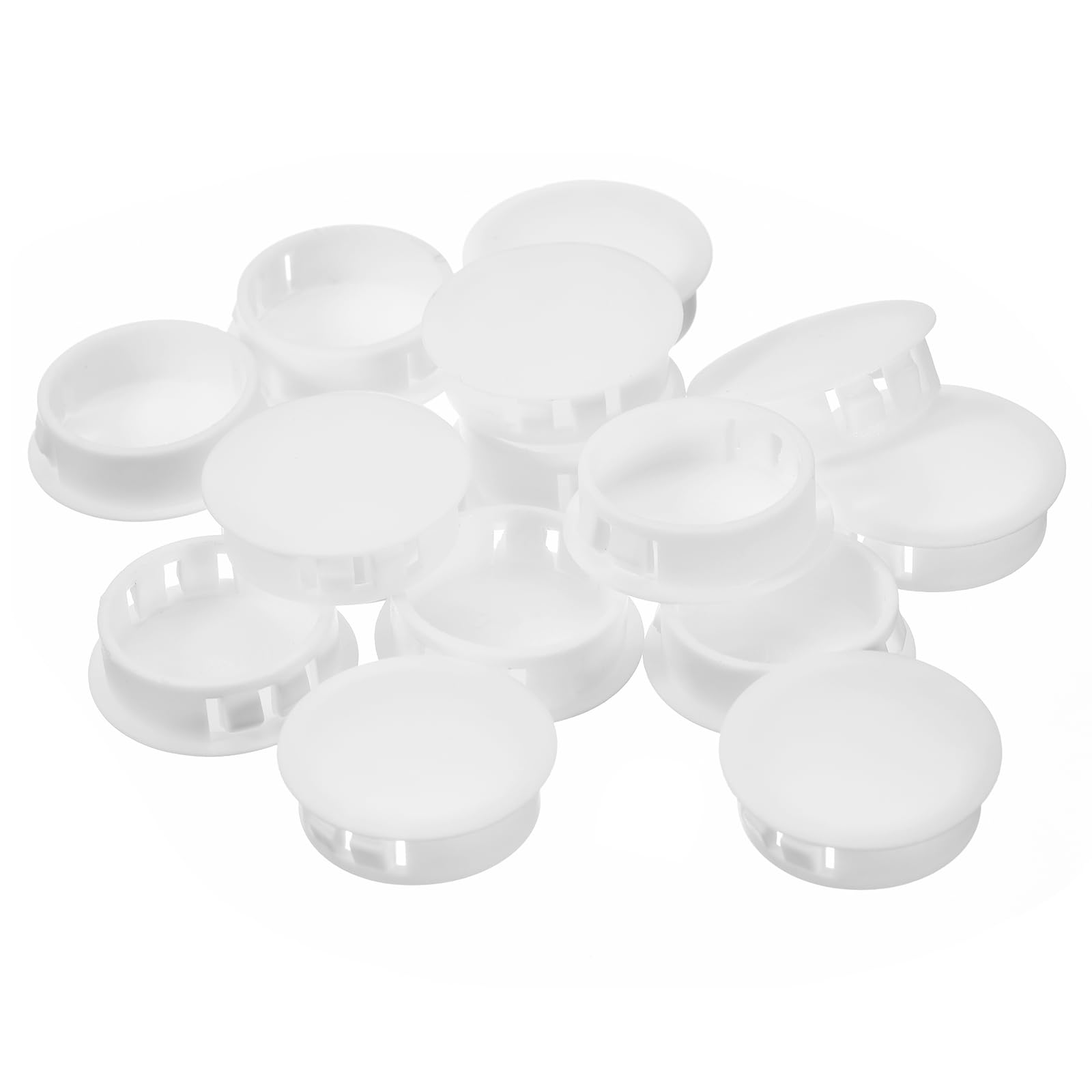 QUARKZMAN Tappi per Fori in Plastica 32mm/1,26", 16Pz Tappo di Copertura in Plastica Tipo a Incasso, Tondi, per Fissaggio Rapido, per Mobili, Inserti per Estremità Pannelli, Bianchi