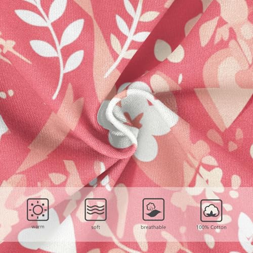 Pink Pattern with Ribbons Kisses and Flowers Little Boys Pure Cotton Briefs Breathable Children Panties3