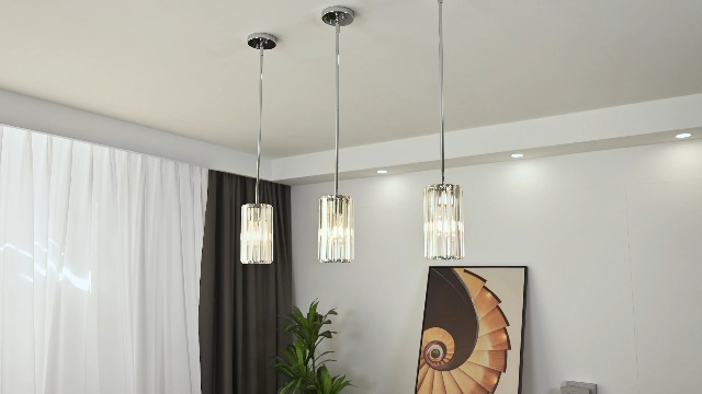 Image of Chrome Pendant Lighting Modern Pendant Light Mini Crystal Chandeliers Adjustable Pendant Light Fixture for Kitchen Island Dinning Room Corridor Bedroom(Chorme 3-Pack)