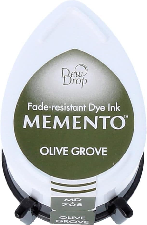 Tsukineko Memento Dew Drop Fade Resistant Dye Inkpad, Olive Grove