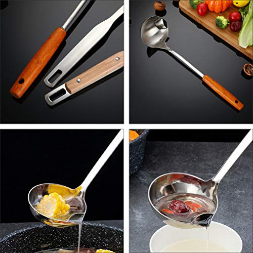 Cabilock Concha separadora de óleo de aço inoxidável para molho, separador de gordura alimentar, esc