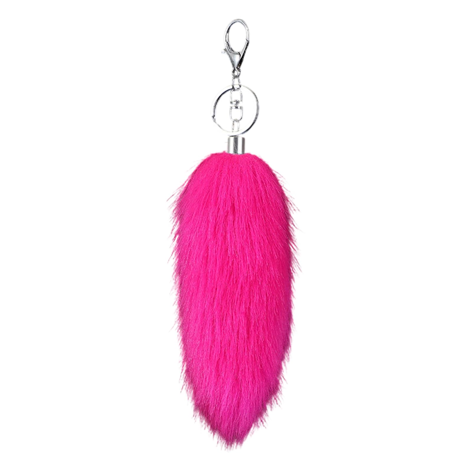 ZWWAAZHF Plush 16cm Long Faux Furs Animal Tail Keychain Bag Ornament Handbag Phone Accessory Stylish Backpack Pendant Soft Faux Furs Keychain Decoration