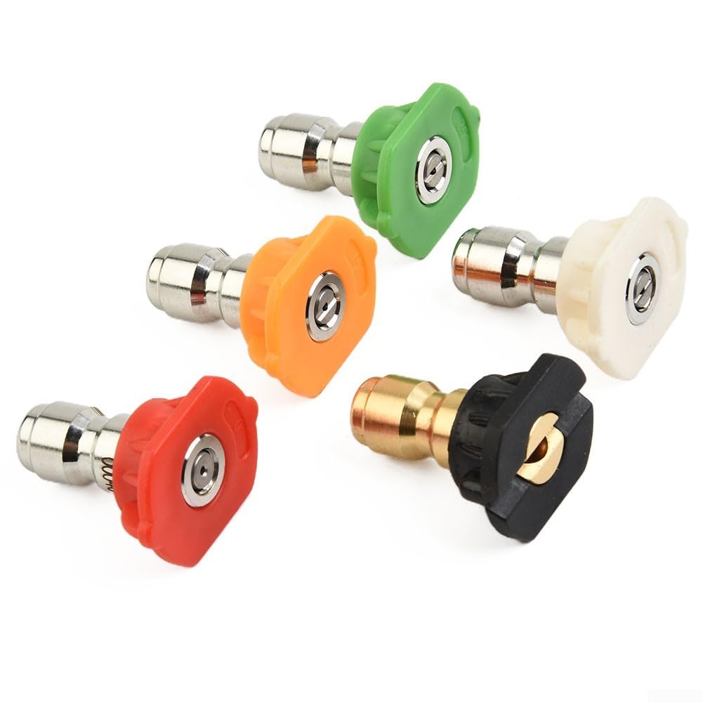 Lrfvhyqnk One Color Pressure Washer Nozzles Quick Connect Spray Tips, Pressure Washer Nozzle Replacement 5 Pcs 1/4 In Quick Connect For 3600 Psi Washers