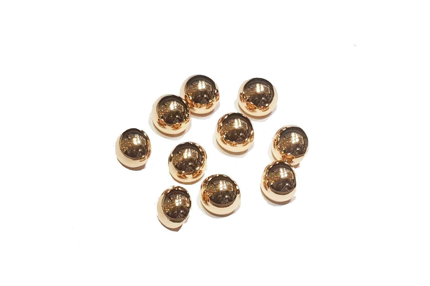Mohan Shoppe Round Shape Loop Hole Shirt Buttons for Coats Shirts Blazers (Shirt Button) Buttons Package of 10 Pieces (Golden)