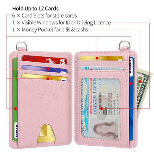 Image of Slim Minimalist Front Pocket Wallet, RFID Blocking Credit Card Holder Wallet with Detachable D-Shackle for Men Women