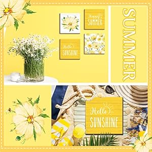 4 Pcs Hello Summer Sign Rustic Wood Decor Farmhouse Daisy Summer Decor Welcome Summer Wall Hanging Plaque Wooden Wall Decor for Home Front Door Kitchen Office School, 7.87 x 7.87 Inch 4 Pcs Hello Summer Sign Rustic Wood Decor Farmhouse Daisy Summer Decor Welcome Summer Wall Hanging Plaque Wooden Wall Decor for Home Front Door Kitchen Office School 787 x 787 Inch