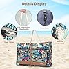 Lekespring XXL Grand Sac de Plage Femme avec Compartiment Chaussures Séparé, 35 Litres - Cabas Plage Pliable Imperméable, Idéal pour la Plage, les Voyages et un Usage Quotidien - Forêt Tropicale #5