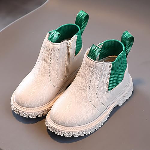 Combat Ankle Boots Kids Girls Comfortable Slip on Lug Sole Short Booties Combat Ankle Work Boots with Zipper4
