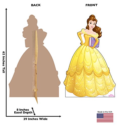 Image of Cardboard People Belle Life Size Cardboard Cutout Standup - Disney Princess Friendship Adventures