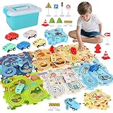 Charmofun 6 Sets Pista de Coche para Niños, Regalos para Niño Niñas 3 4 5 6 Años