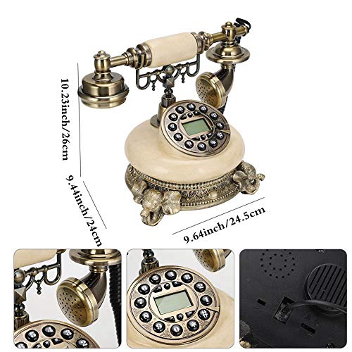 Teléfono vintage clásico con cable para casa y oficina miniatura 6