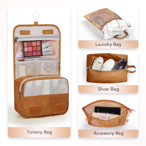Image of OlarHike 10-Pack Compression Packing Cubes for Travel Essentials,Compressible Expandable Packing Cubes for Suitcase,Luggage Garment Bags for Travel,Handy Helper for Organizing Clothes(Brown)