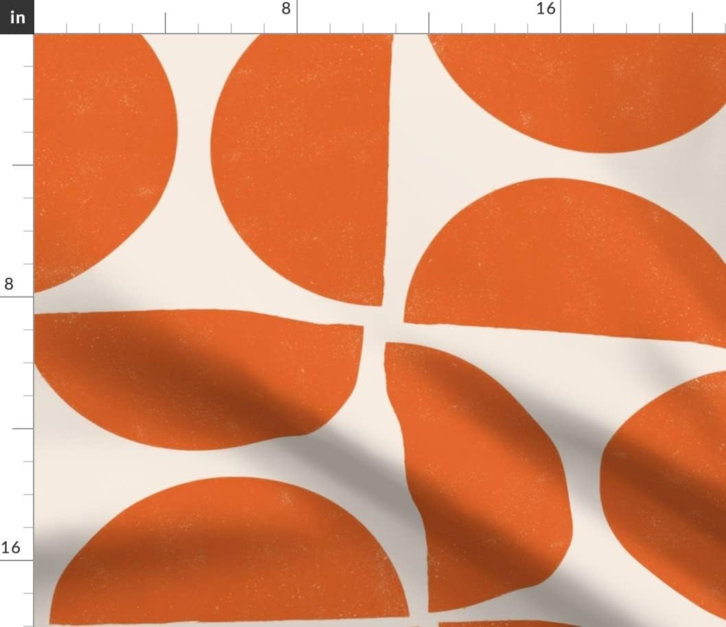 Spoonflower Fabric - Mod Shapes Retro Geometric Large Scale Bold MCM Minimalism Printed on Petal Signature Cotton Fabric Fat Quarter - Sewing Quilting Apparel Crafts Decor