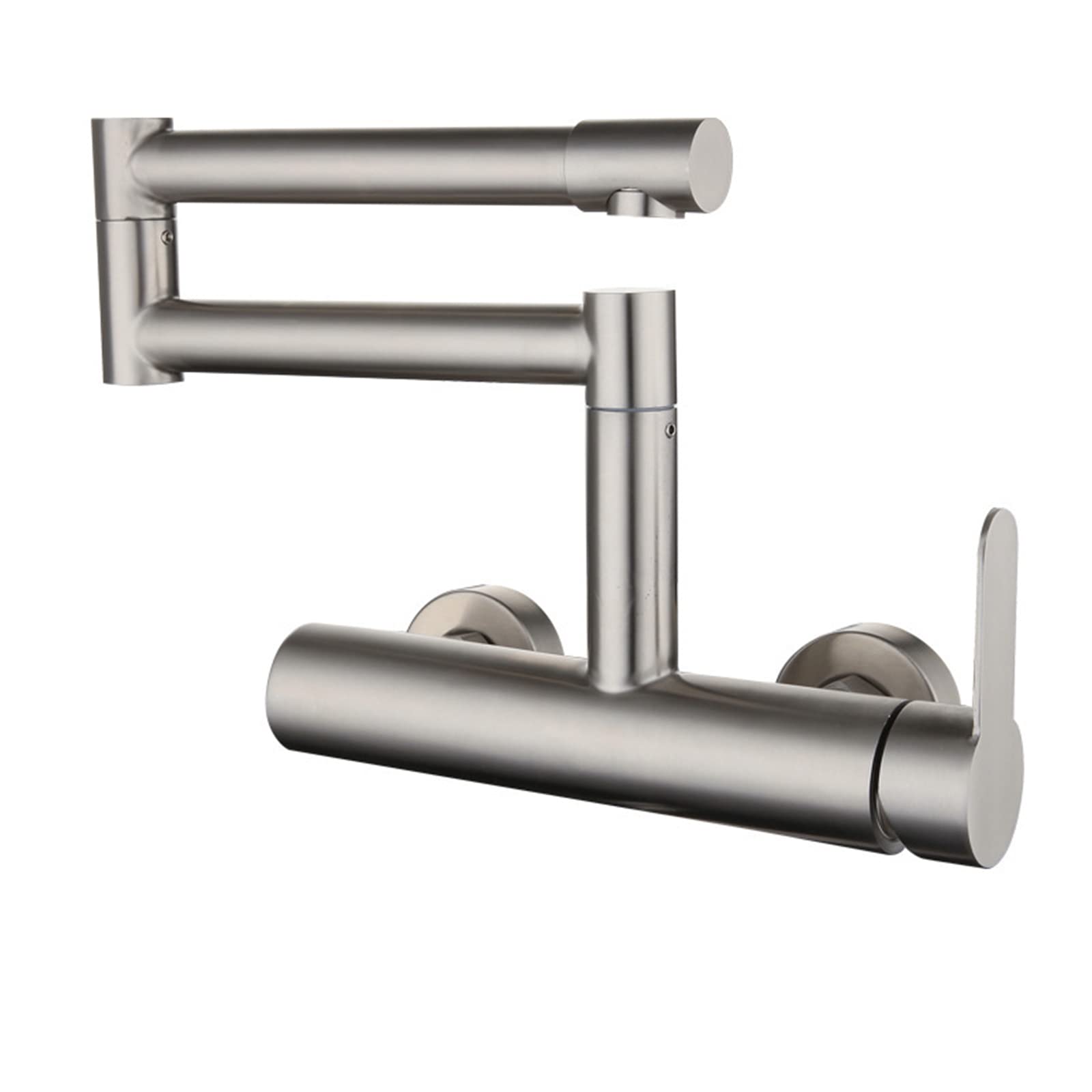 Rubinetto da cucina riempitivo for pentole, rubinetto for lavello pieghevole a parete in acciaio inossidabile Braccio oscillante a doppio snodo estensibile, maniglia singola 2 fori Rubinetto commercia