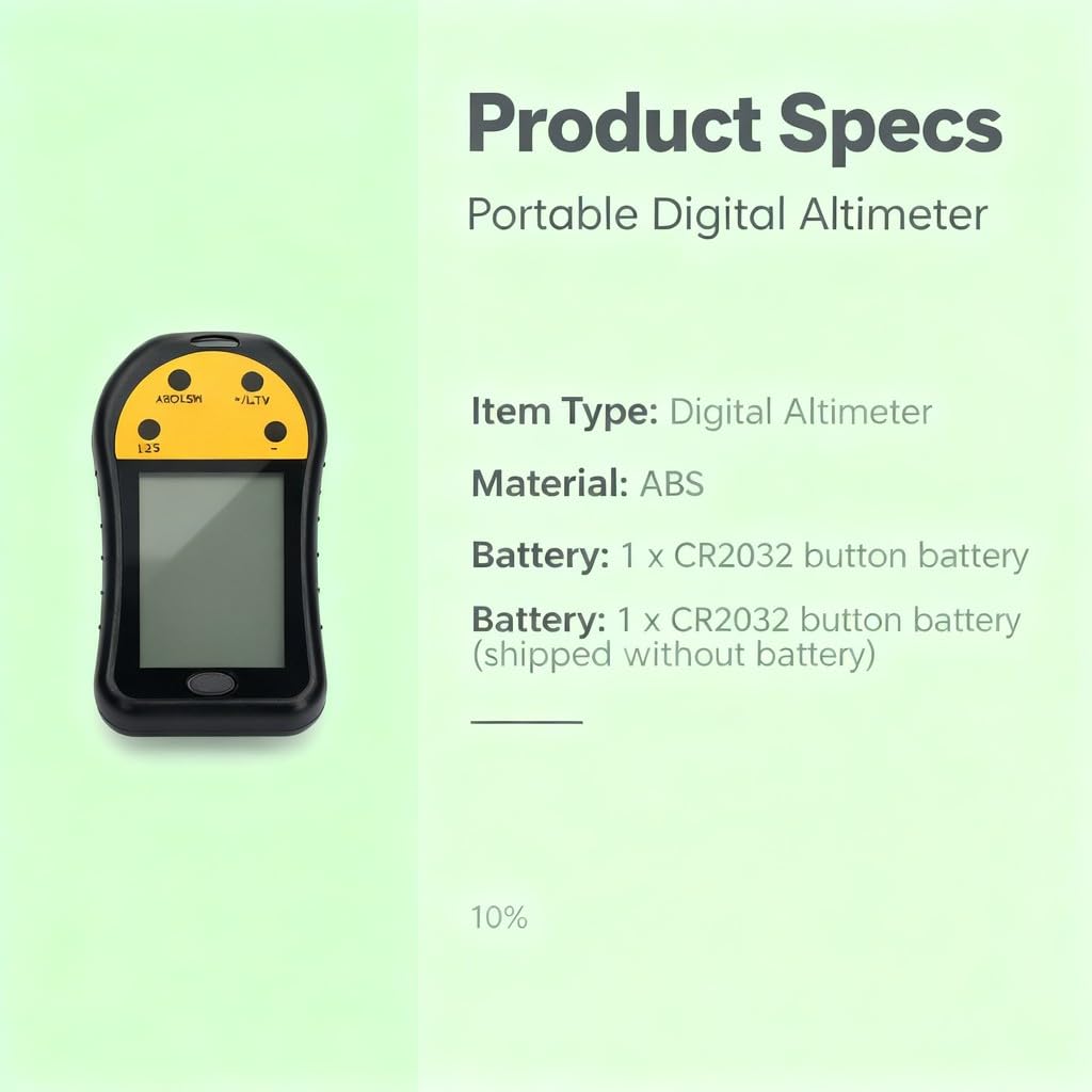 Altimetro Portatile Digitale Multifunzionale, Barometro, Bussola, Termometro con Display LCD Retroilluminato - Compatto, Resistente, Ideale per Escursionismo e Parapendio