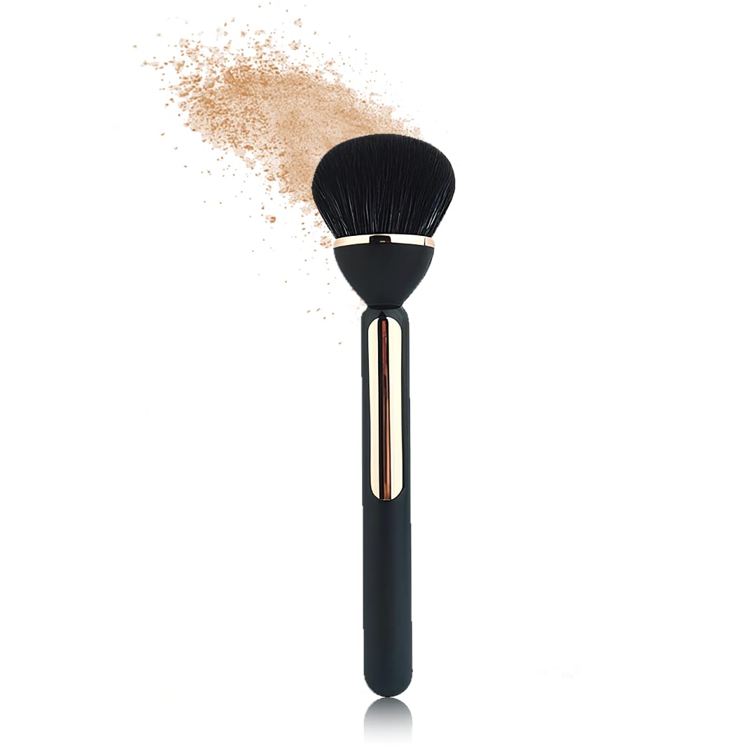 Gleva Multipurpose Professional Powder & Blush Cheek Brush, Travel Cosmetic Brush Perfect for Cheek Forehead Jawline Nose Blending Flawless Highlighter Brush For Women's & Girls (Black)-image-16