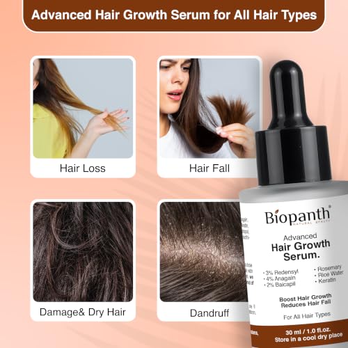 Image of Advanced Hair Growth & Scalp Serum - 3% Redensyl, 4% Anagain, 2% Baicapil, Caffeine & Keratin | Hair Fall Control Serum for Frizzy, Thinning Hair | Men & Women, 30ml (Pack of 1)