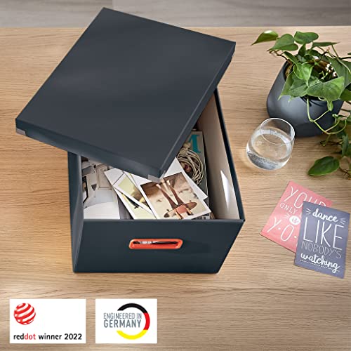 Leitz-Click-Store-WOW-Scatola-Archivio-Media-per-Riporre-e-Trasportare-Documenti-A4-e-Oggetti-di-Medie-Dimensioni-Adatta-a-Casa-e-Ufficio-Grigio-Velluto-53480089