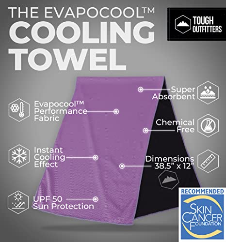Tough Outdoors Cooling Towels - Cooling Neck Wraps For Hot Weather - Neck Cooler For Quick Cool Down For Gym, Workout, Running, Golf & Yoga - Skin Cancer Foundation Recommended #TOP3