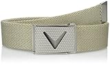 Callaway Men's Golf Cut To Fit Solid Webbed Belt, Beige (254), One Size