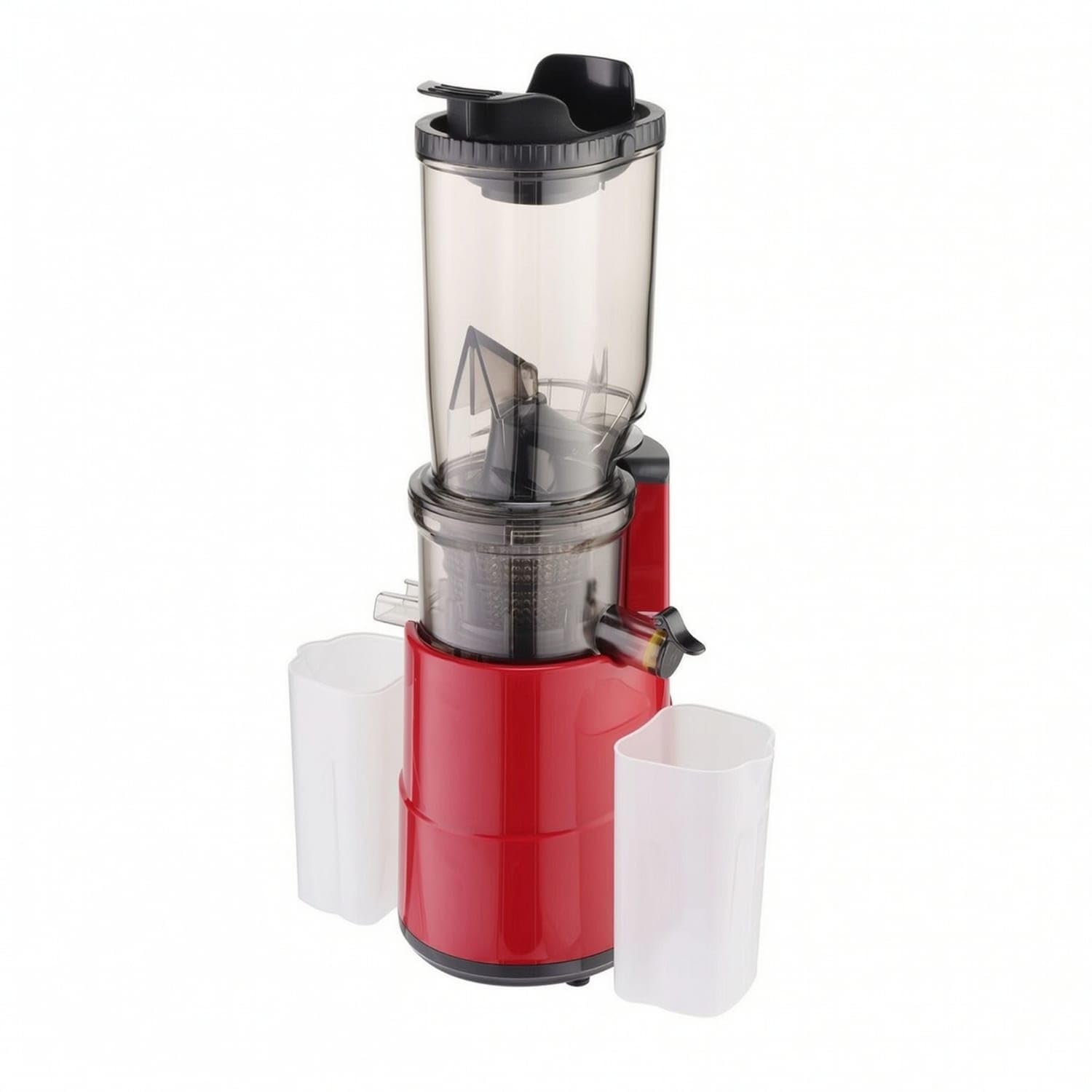 200w vertical slow juicer low speed upright auger juicer electric cold press juice extractor countertop for everyday fruit and vegetable juicing, red, eu plug