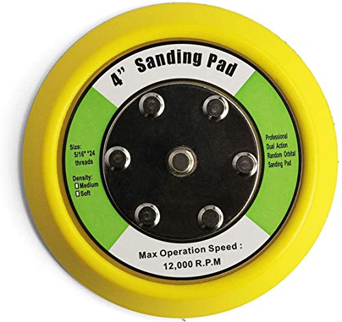 Image of 4 Inch Sanding Pads, Dual-Action Hook & Loop Molded Urethane Flexible Backing Plate for Random Orbital Sander Car Polisher - 2 PCS Set