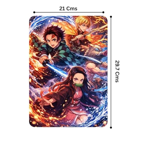 Image of Zesta Bathroom Decor Items Washroom Decor Tin Sign | Aesthetic Posters Wall Poster for Bedroom | Magnetic Cafe Decoration Items / Restaurant Decorations Items | Quirky Home Decor Bar Accent (Demon Slayer(4))