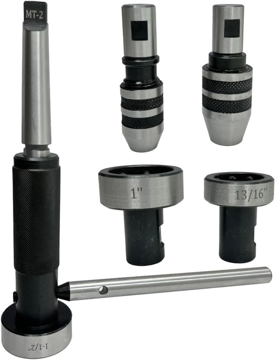 ASSORTS Lathe Tailstock Die Holder Set, MT2 Shank, Threading & Tapping Attachment for External Threads, Self-Centering Die Holder for Manual & CNC Lathes