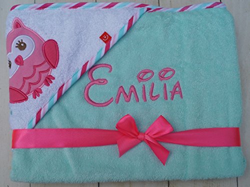 Kapuzentuch mit Namen bestickt HANDTUCH MIT KAPUZE 76 x 76 cm (76 x 76 cm, Helltürkis) Cover