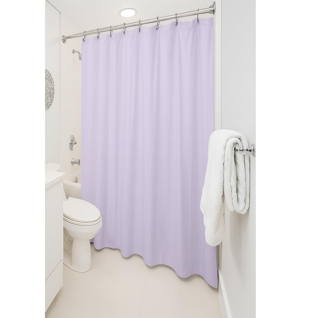 Dependable Industries inc. Essentials Bathroom Magnetized Shower Curtain Liner with Metal Grommets Waterproof (Lilac)